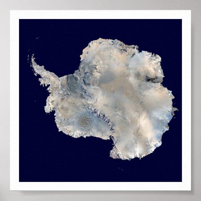 Affiche Image satellite Antarctique (Devant)