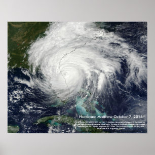 Affiche Image satellite de l'ouragan Matthew par St. Augus