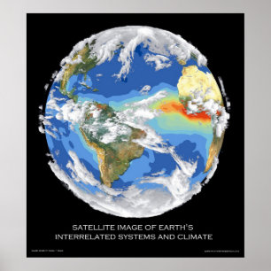 Affiche Image satellite Systèmes de la Terre et climat