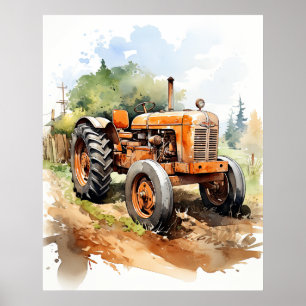 Affiche Image TRACTOR-Aquarelle