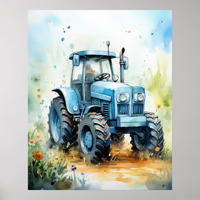 Affiche Image TRACTOR-Aquarelle (Devant)