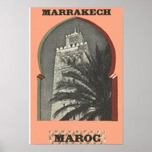 Affiche Image vintage de reproduction, Marrakech, Maroc