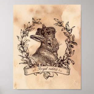 Affiche Image vintage Papier tressé à la couronne de lapin