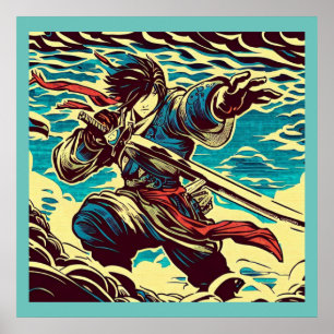 Affiche Imaginaire Anime Hero 1 - Bois japonais