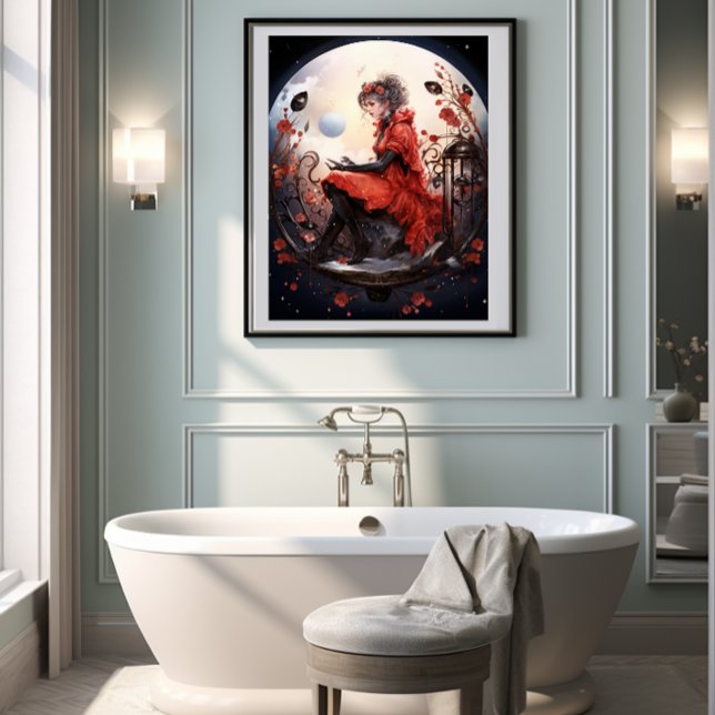 Affiche 🌟 Imaginaire Art Ladybug Delight 🦋 No. 5 ("Step into a magical realm with our Ladybug Ladies! 🌟🐞 Each one carries a unique story of whimsy)