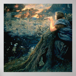 Affiche "Imaginaire au crépuscule" d'Edward Robert Hughes