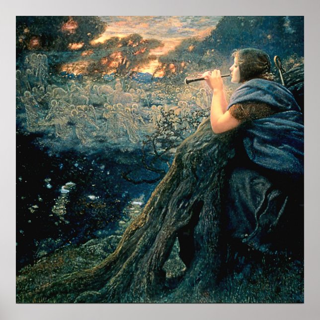 Affiche "Imaginaire au crépuscule" d'Edward Robert Hughes (Devant)