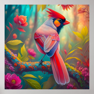 Affiche Imaginaire Birds Homme Cardinal