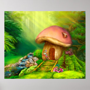 Affiche Imaginaire champignon maison