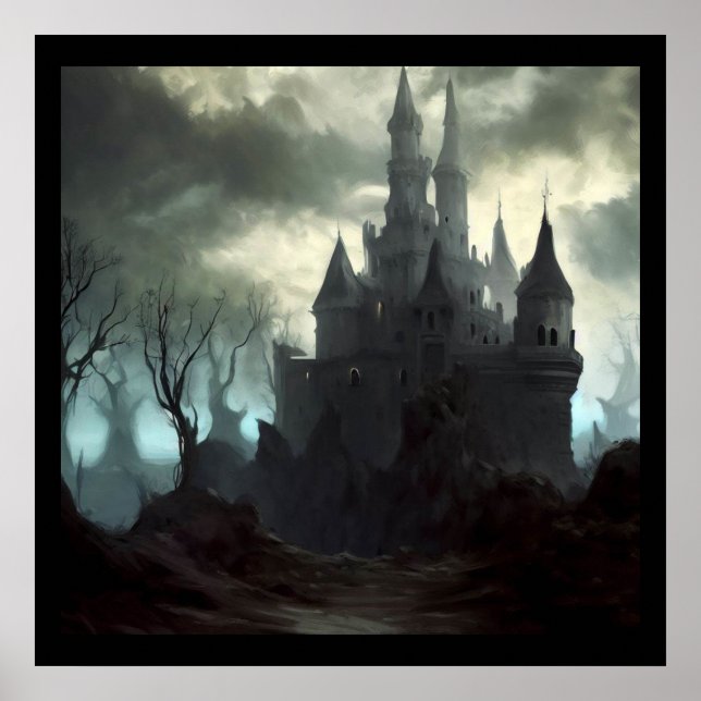 Affiche Imaginaire Château Paysage effrayant 2 (Devant)