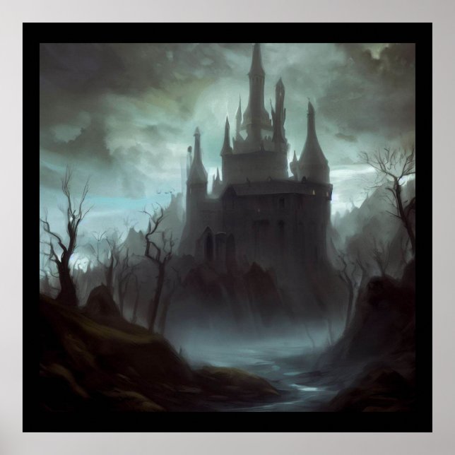 Affiche Imaginaire Château Paysage effrayant 3 (Devant)