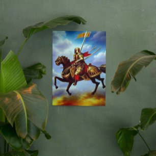 Affiche Imaginaire Chevalier médiéval AI Art numérique Pos