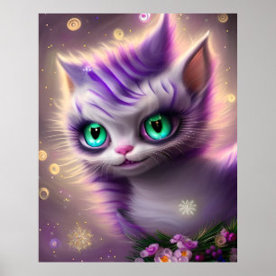 Affiche Imaginaire Cute Kawaii bébé Cheshire chaton chaton