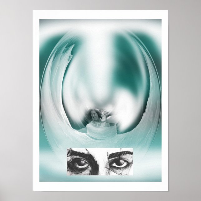 Affiche Imaginaire dame et les yeux art (Devant)