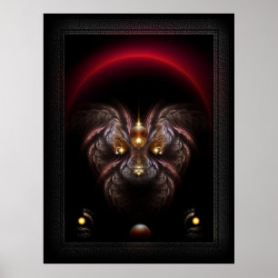 Affiche Imaginaire de caniche alkarien Portrait fractal