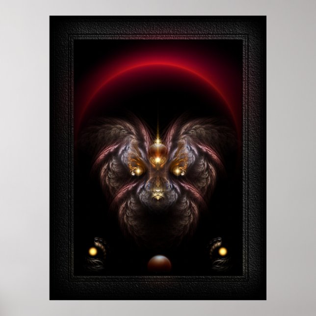 Affiche Imaginaire de caniche alkarien Portrait fractal (Devant)