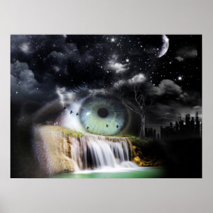 Affiche imaginaire de cascade Surreal Eye