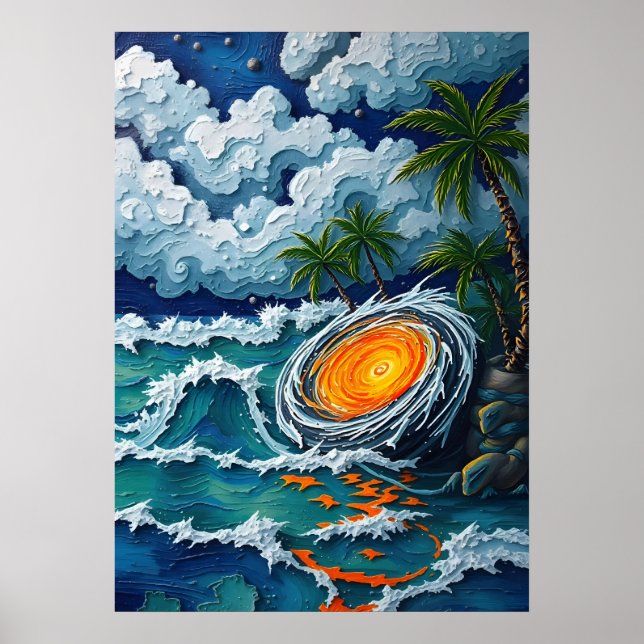 Affiche Imaginaire de plage Vortex Tropical (Devant)