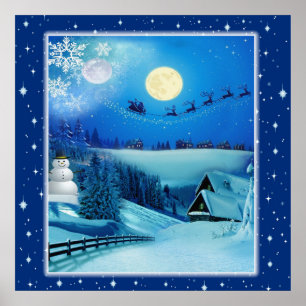 Affiche Imaginaire de vacances hivernales neige