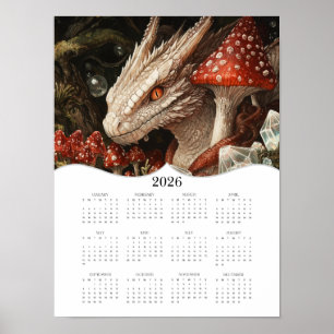 Affiche imaginaire Dragon de 2026 - Calendrier de l'année 