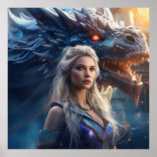 Affiche Imaginaire Dragon Queen — Epic Warrior Woman et Dr