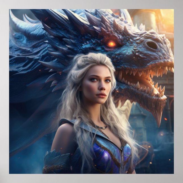 Affiche Imaginaire Dragon Queen — Epic Warrior Woman et Dr (Devant)