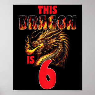 Affiche Imaginaire Dragon Thème Pour Enfants À 6 Anniversa