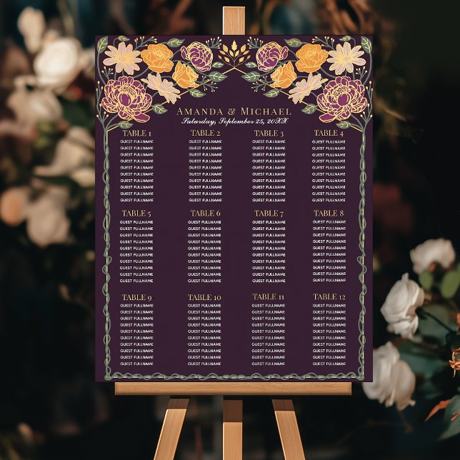 Affiche Imaginaire Enchanté Jardin Mariage Seating Chart (Créateur téléchargé)