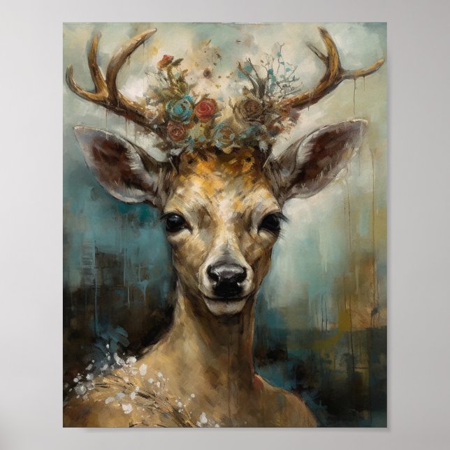 Affiche Imaginaire Fairy Tale Deer Woman Boho (Devant)