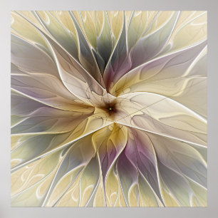 Affiche Imaginaire Floral Gold Eggplant Art Fractal Abstra