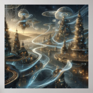 Affiche Imaginaire futuriste Space City Streams