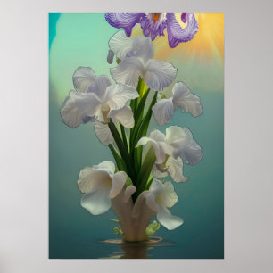 Affiche Imaginaire gros Iris blancs