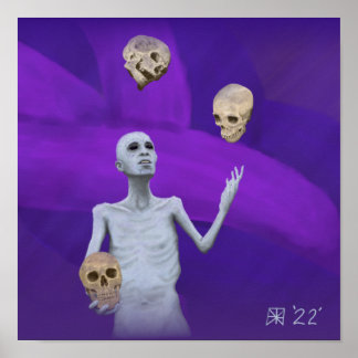 Affiche Imaginaire Jongleur crâne Juonges Mur Art Imprimer