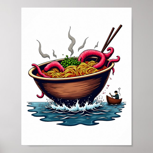 Affiche Imaginaire Kraken Ramen Monster Bowl (Devant)