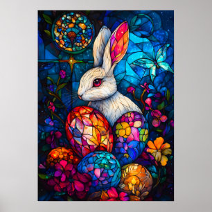 Affiche Imaginaire lapin de Pâques en verre tendu