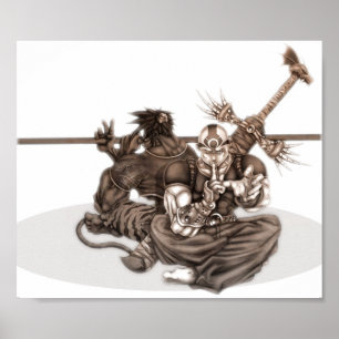 Affiche Imaginaire Manga Guerriers