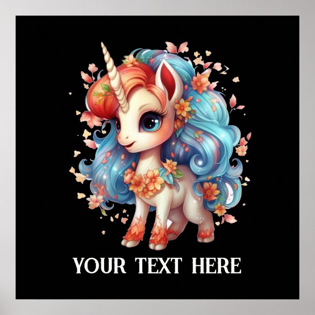 Affiche Imaginaire mignon amoureux de licorne ajouter du t (Devant)