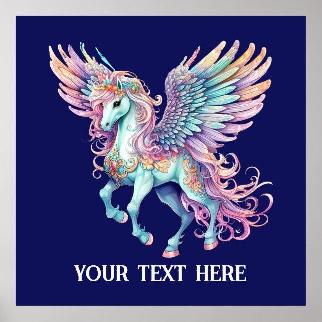 Affiche Imaginaire mignon amoureux de licorne ajouter du t (Devant)