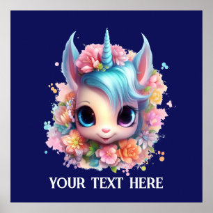 Affiche Imaginaire mignon amoureux de licorne ajouter du t
