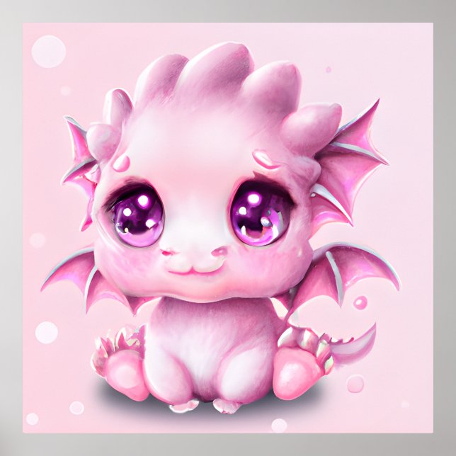 Affiche Imaginaire mignon et adorable Pink Baby Chibi (Devant)