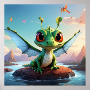 Affiche *~* Imaginaire mythique Cartoon à libellules préco