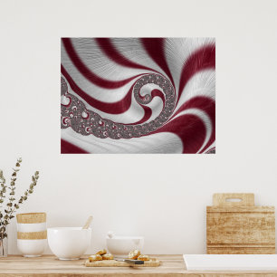 Affiche Imaginaire psychédélique fractionné Magenta White