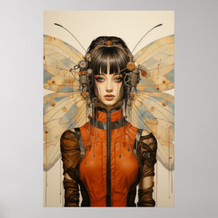 Affiche Imaginaire Scifi Insect femme papillon ailes