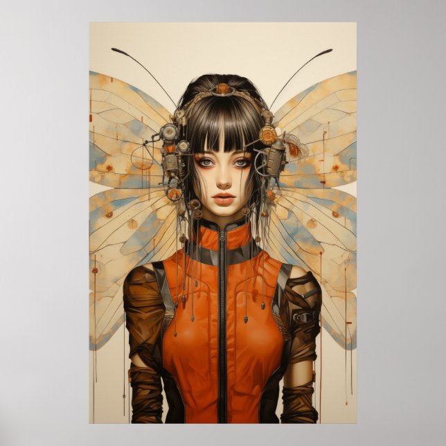 Affiche Imaginaire Scifi Insect femme papillon ailes (Devant)