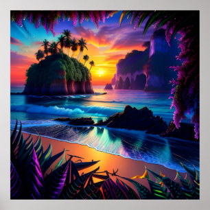 Affiche Imaginaire Tropical Beach Trois