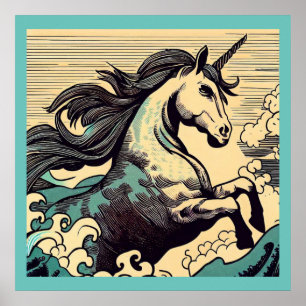 Affiche Imaginaire Unicorne - Bois coupé 3