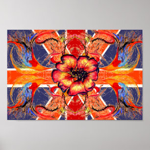 Affiche Imaginaire Union Jack élégant de Britannia