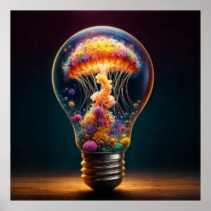 Affiche Imaginaire verre bulbe aquatique luminosité créati