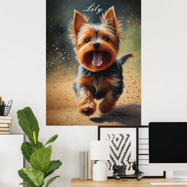 Affiche Imaginaire Yorkshire Terrier Surreal Dog Art (Bureau à domicile)