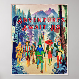 Affiche Imaginaires amis en marche, ajoutez votre texte Po